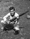 PFC Bob Webber with M1 Garand rifle