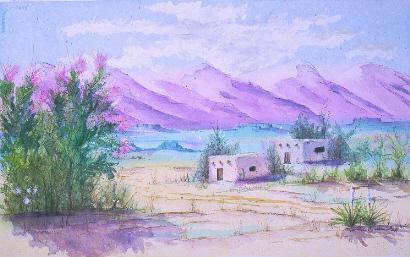Purple Mountain Watercolor